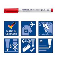 Staedtler whiteboard pen Lumocolor Pen, opstelbare box met 4 stuks in geassorteerde kleuren - thumbnail