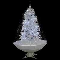 Kerstboom sneeuwend met paraplubasis 170 cm wit - thumbnail