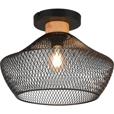 LED Plafondlamp Rond - Mat Zwart Aluminium - E27 Fitting