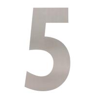 Intersteel Huisnummer 5 XXL hoogte 50 cm geborsteld RVS - thumbnail