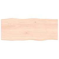 Bureaublad 100x40x4 cm onbehandeld massief eikenhout - thumbnail
