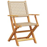5-delige Tuinset poly rattan en massief hout beige - thumbnail