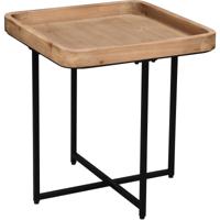 Bijzettafel Vierkant Hout & Metaal | Zwart | Compact & Stijlvol - thumbnail