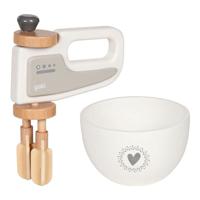 Goki houten handmixer met kom, 2ldg. - thumbnail