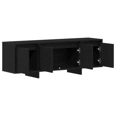 TV-kast Zwart Eiken 120 x 30 x 40,5 cm Bewerkt hout