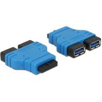 Delock USB 2.0 Adapter [1x USB 3.0 Female socket 19-polig - 2x USB 3.0 bus A] 65670 - thumbnail