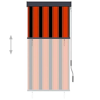 VidaXL Rolgordijn voor buiten 80x250 cm oranje en bruin