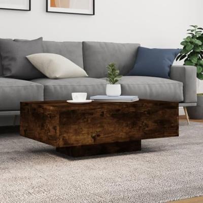 Salontafel met LED-verlichting 85x55x31 cm gerookt eikenkleurig Salontafel met LED-verlichting 85x55x31 cm gerookt eikenkleurig