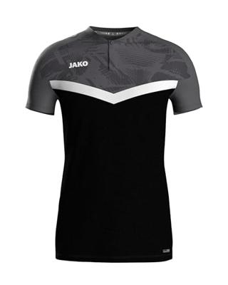 JAKO 6324 Polo Iconic - Zwart/Antraciet - XXL