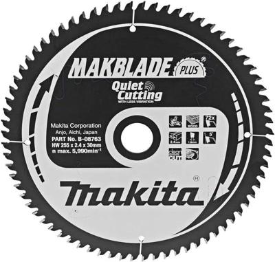 Makita Afkortzaagblad voor Hout | Makblade-Plus | Ø 255mm Asgat 30mm 72T - B-08763