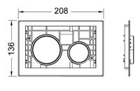 TECE Loop Modular bedieningspaneel geborsteld rvs excl. front voor TECE Profil - thumbnail