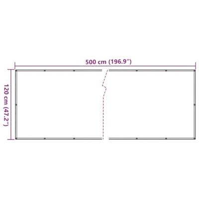 VidaXL Balkonscherm 500x120 cm pvc crèmekleurig