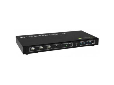 Techly 4x1 USB HDMI KVM Switch 4Kx2K IDATA KVM-HDMI4U Zwart KVM-switch