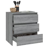 Dressoir 70x41x75 cm bewerkt hout grijs sonoma eikenkleurig - thumbnail