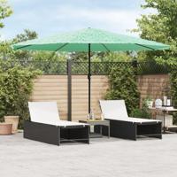 VidaXL Parasol met stalen paal 388x388x248 cm groen - thumbnail