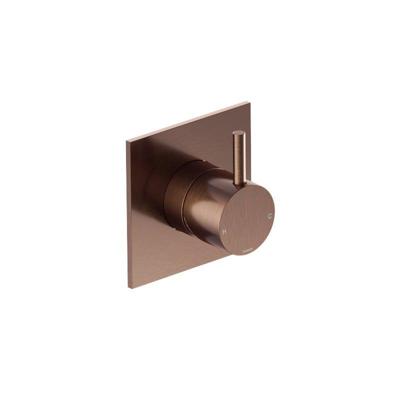 Inbouw Douchemengkraan Hotbath Cobber 1-hendel Vierkant Geborsteld Koper PVD