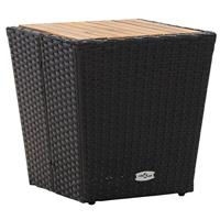 5-delige Bistroset poly rattan en massief acaciahout zwart - thumbnail
