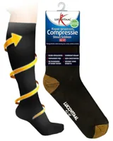 Lucovitaal Koper Geweven Compressie Steun Sokken Zwart 36-41 - thumbnail