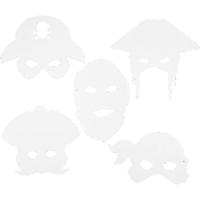 Creativ Company Piratenmaskers, h: 16-26 cm, b: 17,5-26,5 cm, 230 gr, wit, 16 stuk/ 1 doos - thumbnail