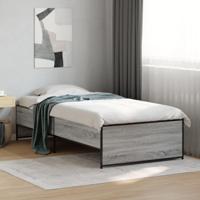 Bedframe bewerkt hout en metaal grijs sonoma eiken 75x190 cm - thumbnail