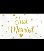 Gevelvlag Just Married (150x90cm) - thumbnail