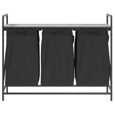 Wasmand 3 vakken met plank grijs sonoma eiken