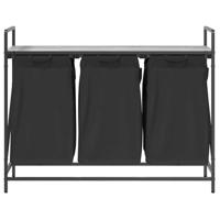 Wasmand 3 vakken met plank grijs sonoma eiken - thumbnail