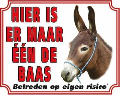 Ezel Waakbord - Maar een de Baas Ezel Waakbord - Maar een de Baas
