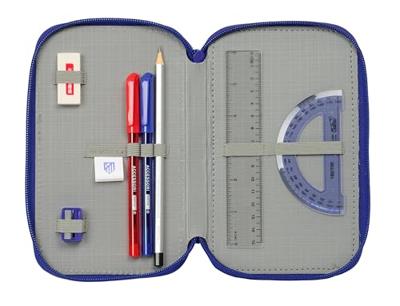 Driedubbele Pennenzak Atlético Madrid Blauw Wit Rood 12,5 x 19,5 x 5,5 cm 37 Onderdelen