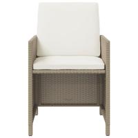 9-delige Tuinset met kussens poly rattan beige - thumbnail