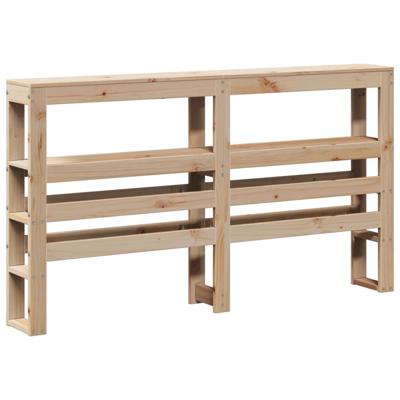 Bedframe met hoofdbord massief grenenhout 140x190 cm - thumbnail