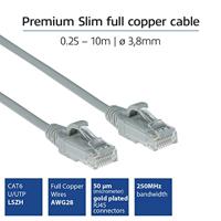ACT DC9001 LSZH U/UTP CAT6 Datacenter Slimline Patchkabel Snagless | RJ45 connectoren | Grijs | 1 meter - thumbnail