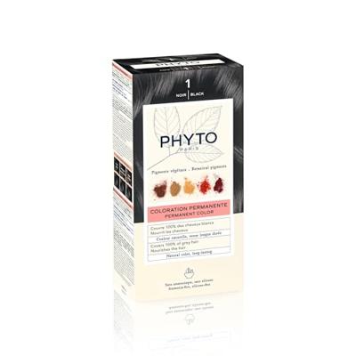 Phytocolor Permanente Haarkleuring 1 Zwart Intens en Natuurlijke Kleur - thumbnail