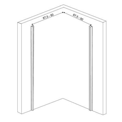 Douchecabine Wiesbaden dubbele swingdeur 90x90cm 8mm NANO coating - thumbnail