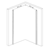 Wiesbaden Wiesbaden Uni douchecabine met 2 draaideuren 90x90 cm chroom met helder glas 8mm NANO - thumbnail