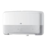 Toiletpapierdispenser tork t2 jumbo klein duo wit - thumbnail