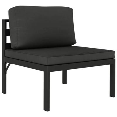 6-delige Loungeset met kussens aluminium antracietkleurig - thumbnail