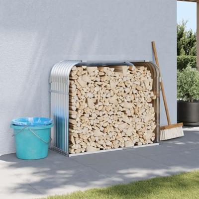 VidaXL Haardhoutopslag 120x45x100 cm gegalvaniseerd staal zilverkleur VidaXL Haardhoutopslag 120x45x100 cm gegalvaniseerd staal zilverkleur