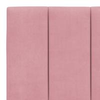 Bed met matras "Hanko" fluweel roze 200x200 cm - thumbnail