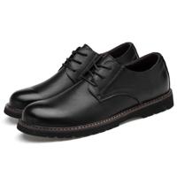 Ronde kop effen kleur eerste laag koeienhuid casual schoenen voor mannen (kleur: zwart maat: 48) - thumbnail