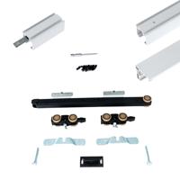 Xperta set 6m rail - Wit - vloerplint - Dubbele deur - Dubbel soft - opbouw - thumbnail