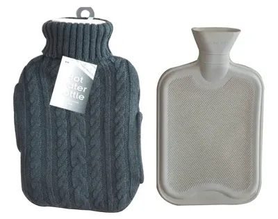 Generise Grijze Warmwater kruik met Hoes en handwarmer - 2 liter Generise Grijze Warmwater kruik met Hoes en handwarmer - 2 liter