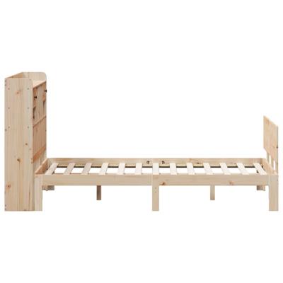 Bed met boekenkast zonder matras massief grenenhout 140x190 cm - thumbnail