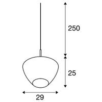 SLV PANTILO CONVEX 29 1003443 Hanglamp E27 40 W Chroom - thumbnail