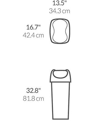 Simplehuman Afvalemmer Swing 60 liter Zwart Simplehuman Afvalemmer Swing 60 liter Zwart