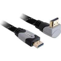 Delock 82994 Kabel High Speed HDMI met Ethernet - HDMI A male > HDMI A male haaks 4K 2 m - thumbnail