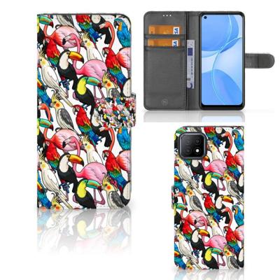 OPPO A73 5G | Telefoonhoesje | Met pasjeshouder | Birds OPPO A73 5G | Telefoonhoesje | Met pasjeshouder | Birds