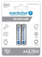 Herlaadbare batterijen everActive Ni-MH R03 AAA 800 mAh Silver Line - 2 stuks - thumbnail