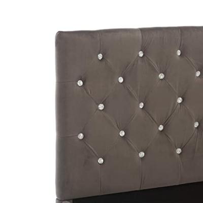 Bedframe fluweel grijs 140x200 cm