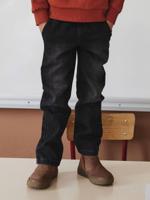 Wijde jongensbroek, eenvoudig aan te trekken zwart denim - thumbnail